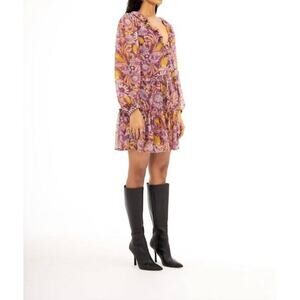 Banjanan Florence Dress in Violet Floral XS NWOT